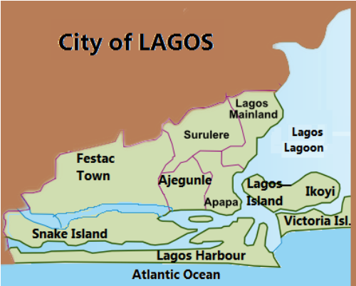 lagos nigeria map